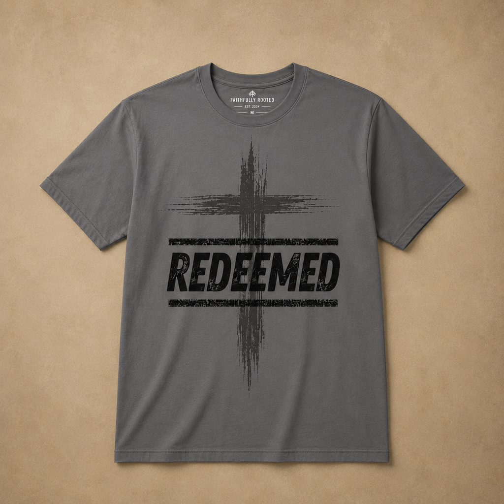 Redeemed Cross Graphic Tee | Modern Christian Streetwear Shirt