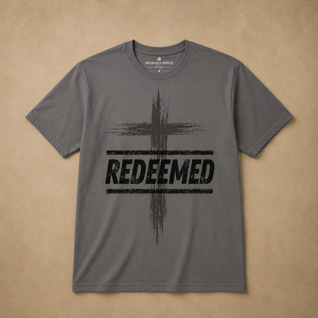 Redeemed Cross Graphic Tee | Modern Christian Streetwear Shirt