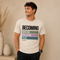 Becoming Christian Fitted T-Shirt | Philippians 1:6 Faith Tee