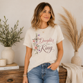 Daughter of the King Floral Cross Christian T-Shirt