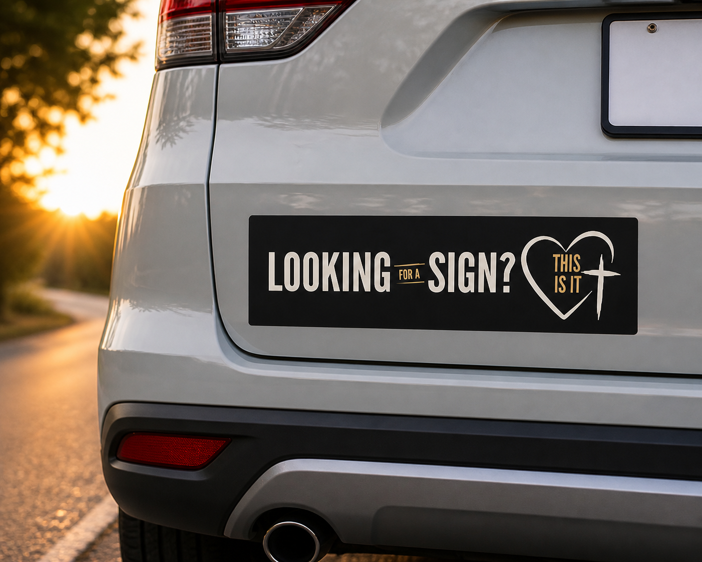 Looking for a Sign? This Is It Heart & Cross Car Magnet