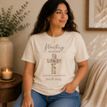 Waiting Season Christian T-Shirt | Faith-Based Floral Cross Tee