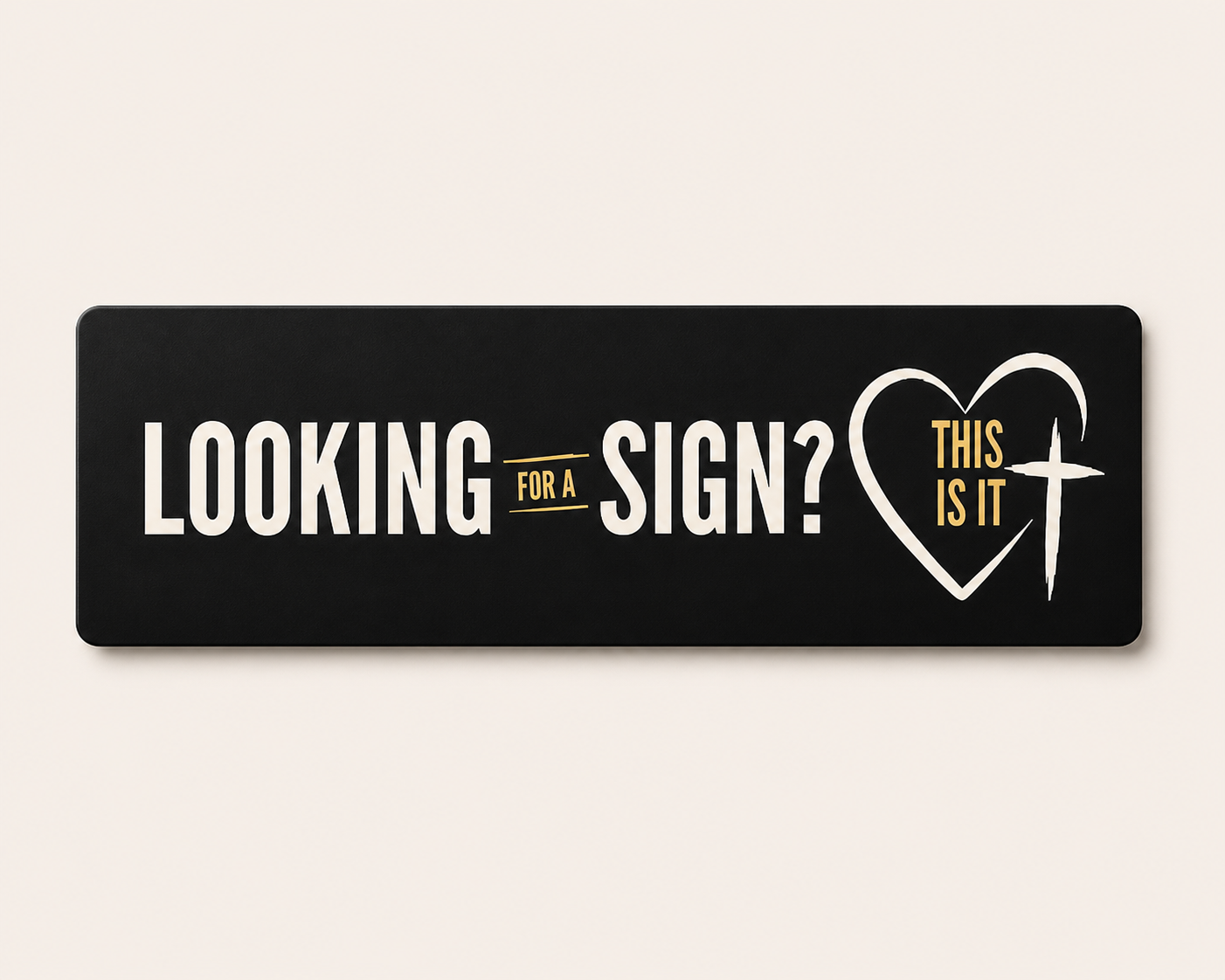 Looking for a Sign? This Is It Heart & Cross Car Magnet