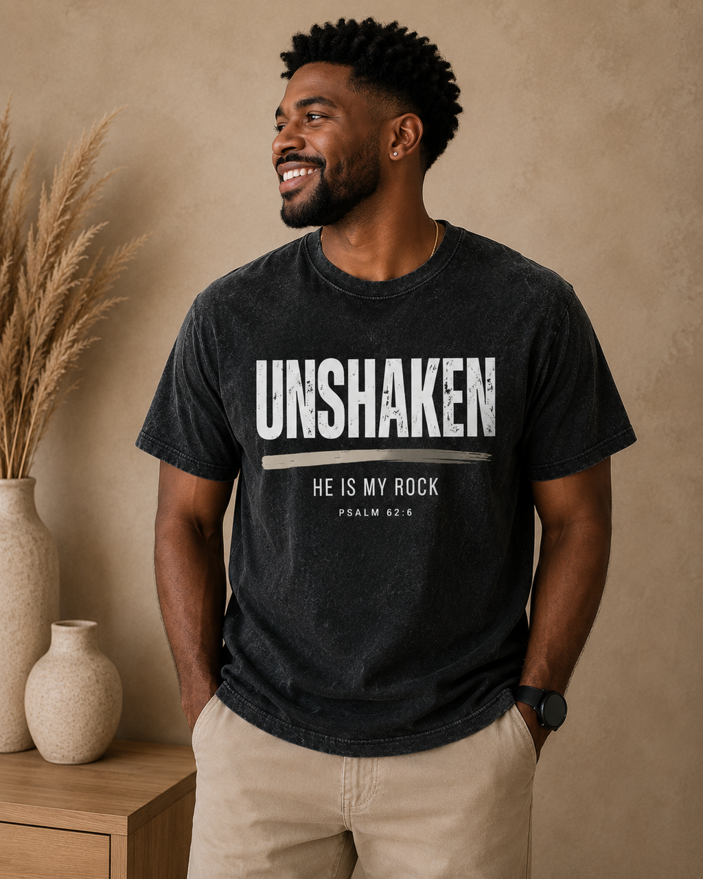 Unshaken | Psalm 62:6 Christian Graphic Tee