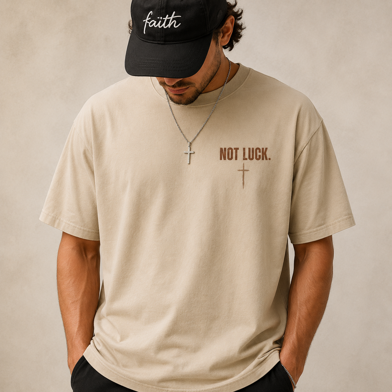 NOT LUCK. GOD. | Premium Faith Streetwear Tee