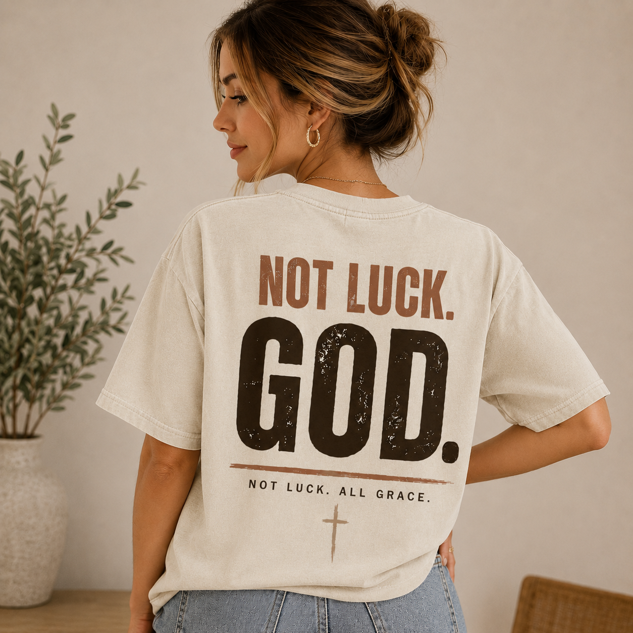 NOT LUCK. GOD. | Premium Faith Streetwear Tee
